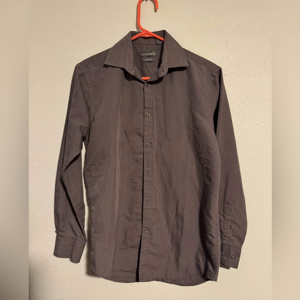 Black Label Gray Casual Button Down Shirt